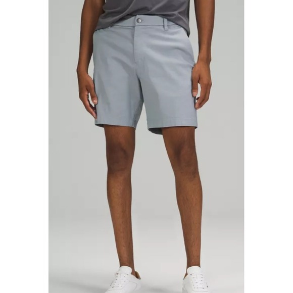 Lululemon Commission Short Classic 7" Athleisure Active Casual Chambray White 34 - Picture 1 of 6